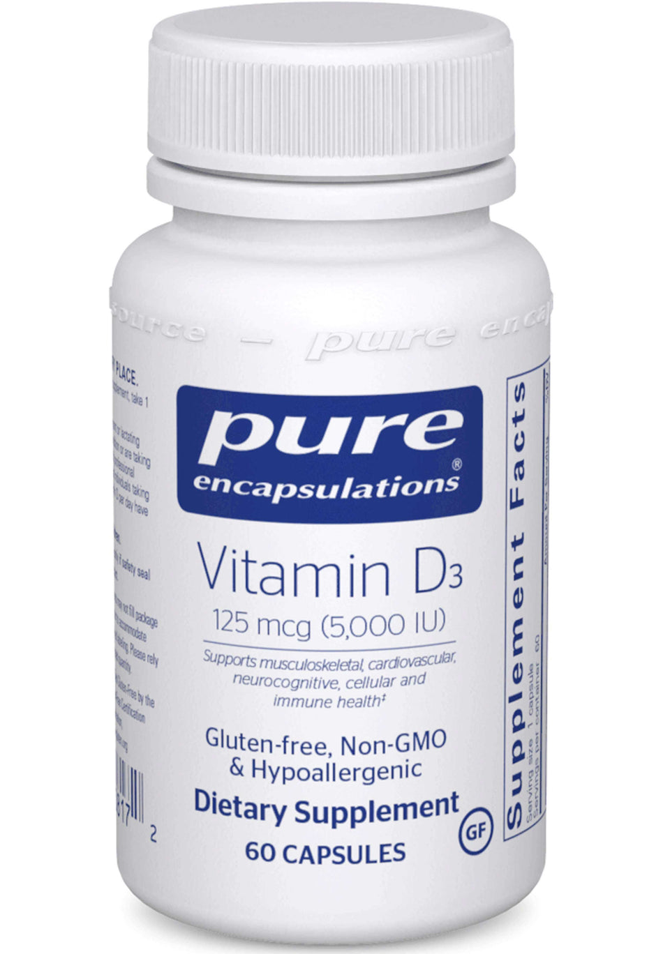 Pure Encapsulations Vitamin D3 125 mcg (5,000 IU)